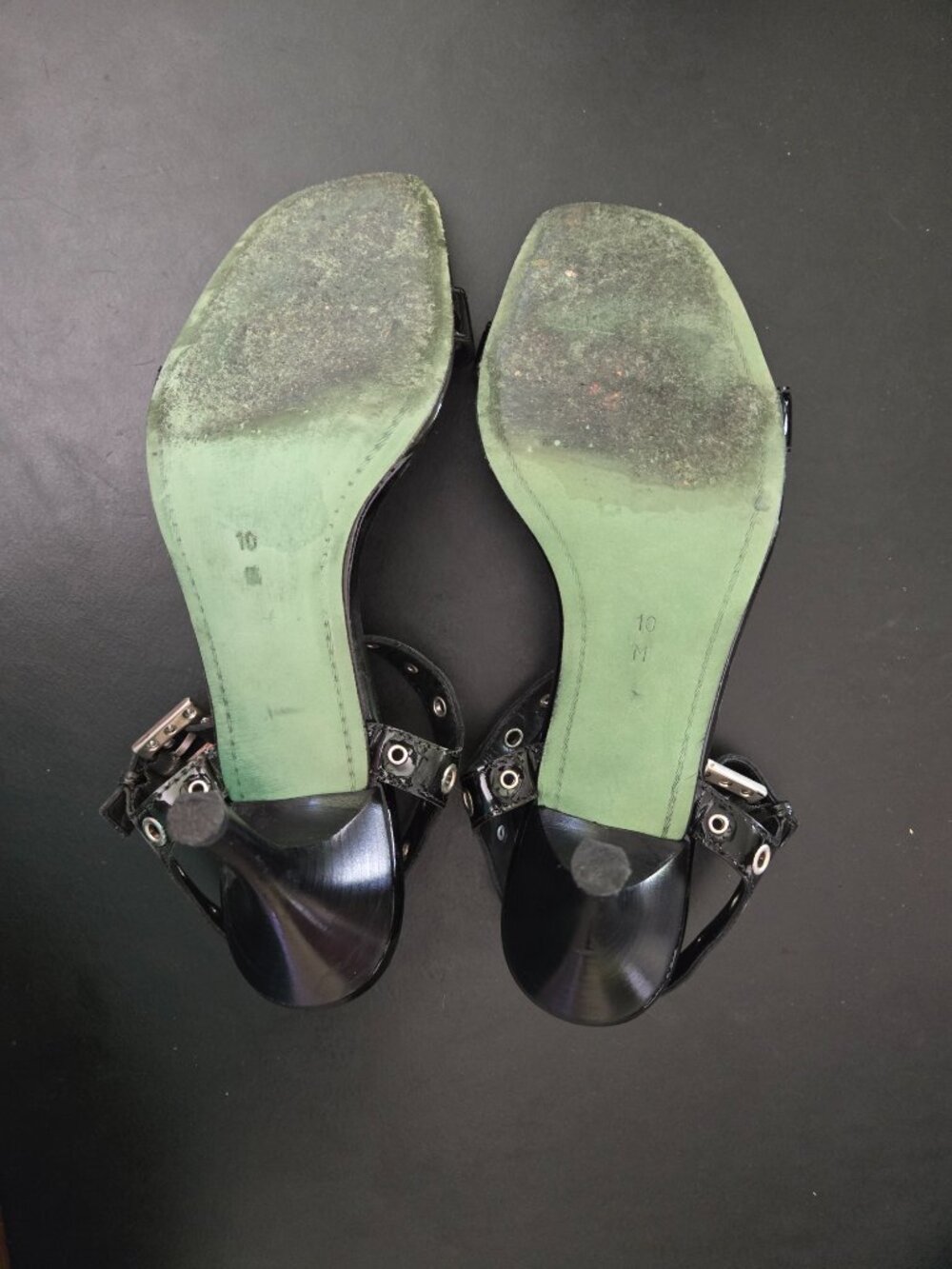 Couture Donald J. Pliner Patent Leather Grommet Sandals - Size 10 - Picture 4 of 4